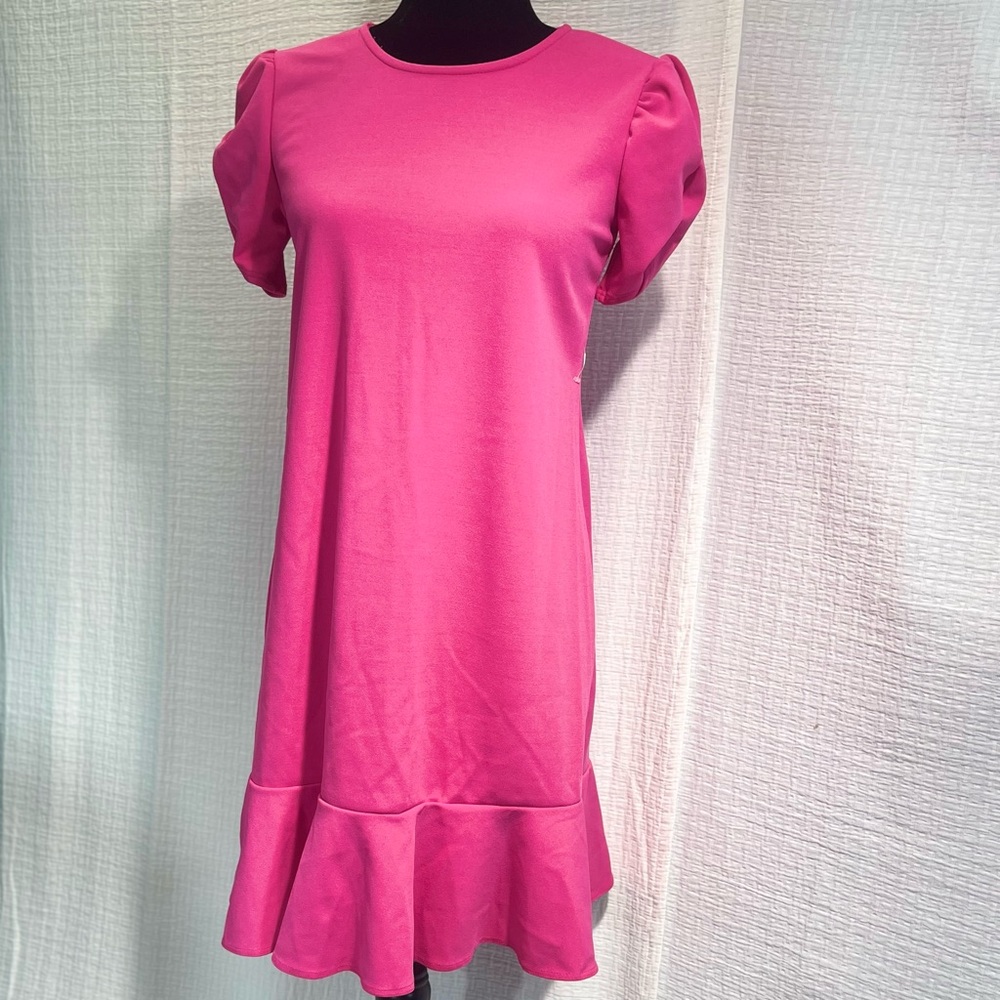 NWOT Marina Hot pink Short sleeve dress